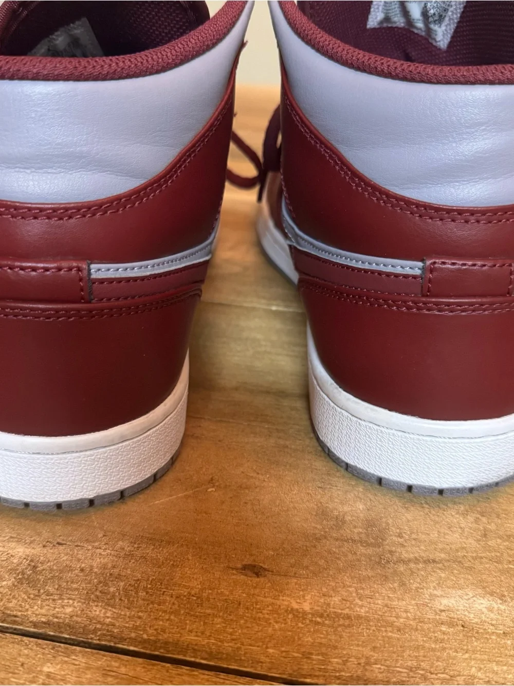 Nike Air Jordan 1 Mid Team Red Cherrywood Red Gray Men’s 10.5